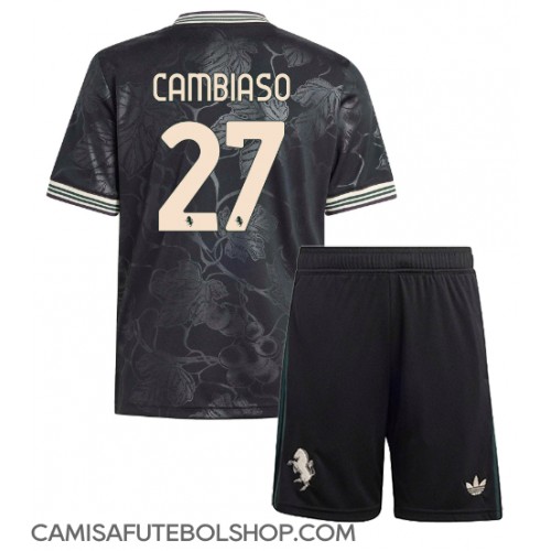 Camisa de time de futebol Juventus Andrea Cambiaso #27 Replicas 3º Equipamento Infantil 2025-26 Manga Curta (+ Calças curtas)